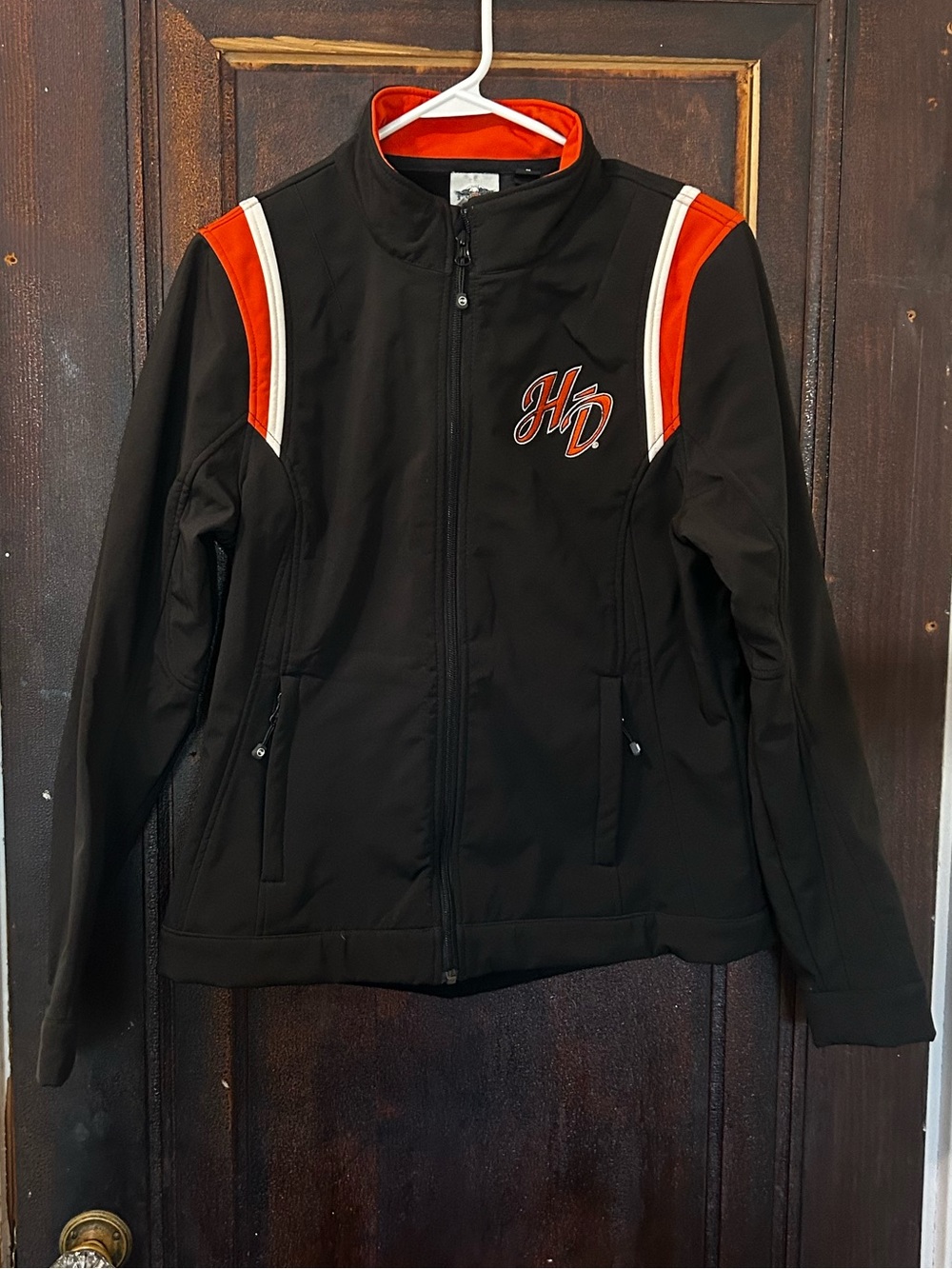 Harley-Davidson Black Jacket with Orange & White Accents